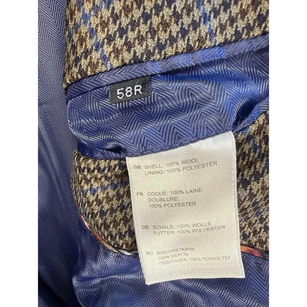 Haines & Bonner London Men's 58R New Wool Houndstooth Sport Coat Jacket Heritage